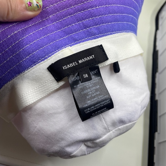 Isabel Marant blue purple pink ombre bucket hat size 58 summer beach hat - Picture 4 of 5